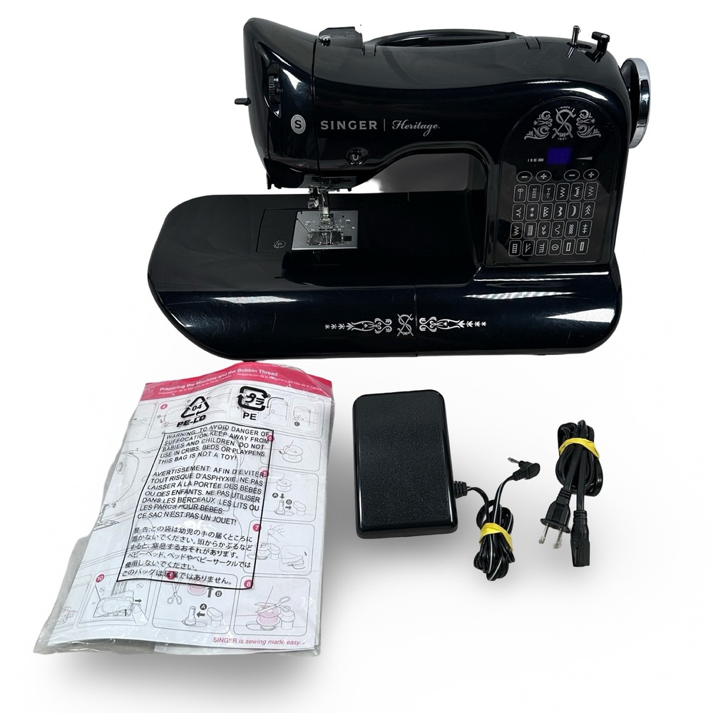 Singer Heritage 8768 Computerized Sewing Machine Black with Pedal Manual READ